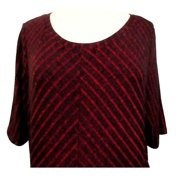GAP Pullover V-Back Knit Top Sz XXL Red & Black Chevron Pattern Plus Size NEW - Picture 3 of 8